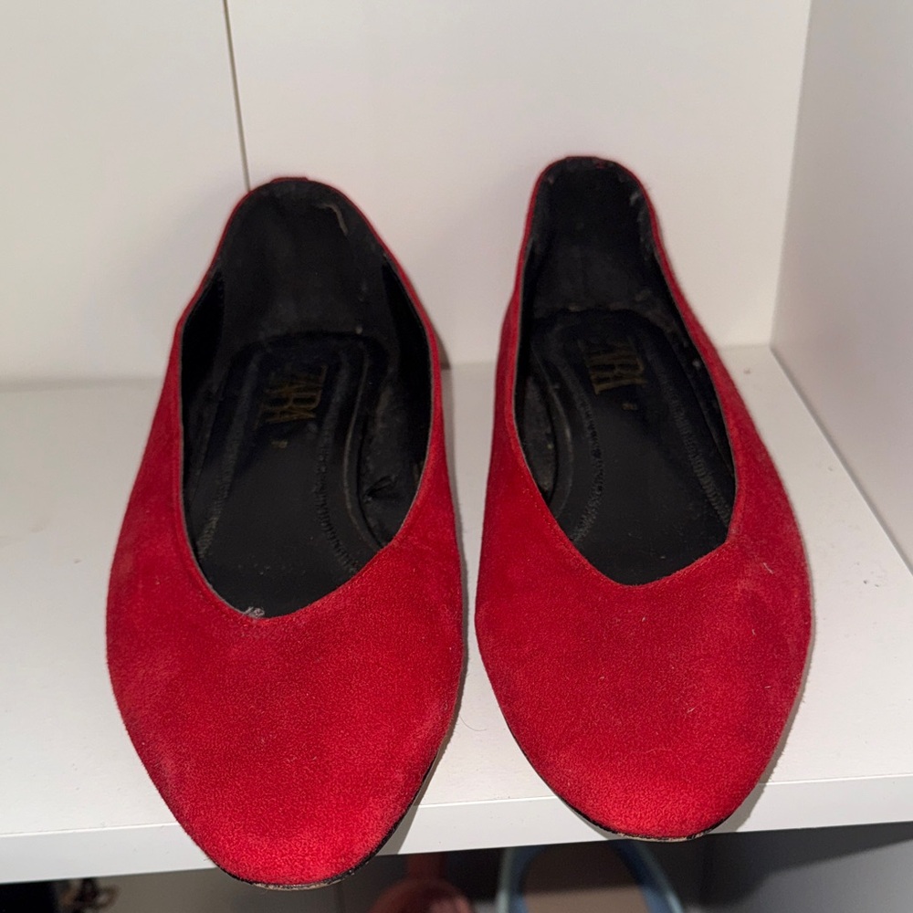 Zara Vibrant Red Women's Flats
